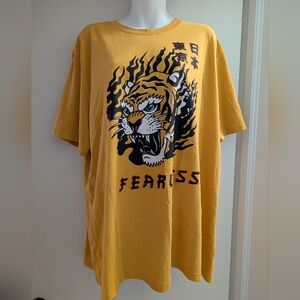 Gurilla Biscuit Fearless Graphic Men's T-Shirt - Yellow. Xl